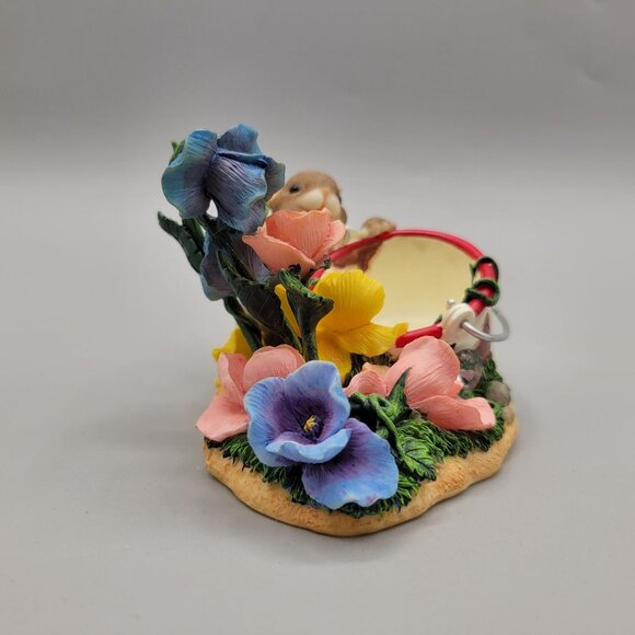 Charming Tails Hi Sweet Pea Figurine Fitz & Floyd Mouse & Flowers Collectible - Picture 6 of 8